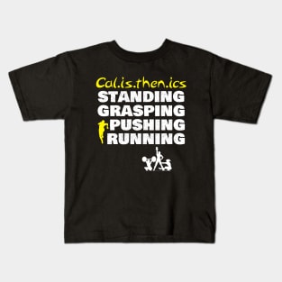 standing runing pushing calisthenics Kids T-Shirt